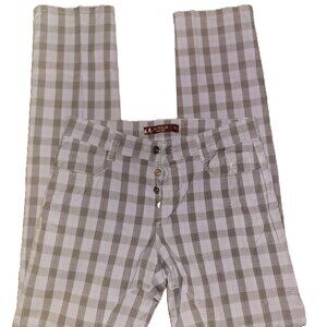Siviglia Gray/Plaid Button-Fly Pants - 32